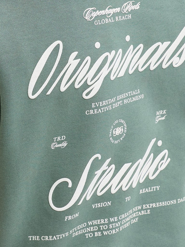 Jornorrebro Typo Back Sweat Cn Jnr - Olijf