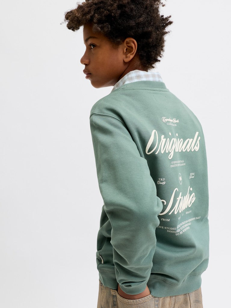 Jornorrebro Typo Back Sweat Cn Jnr - Olijf