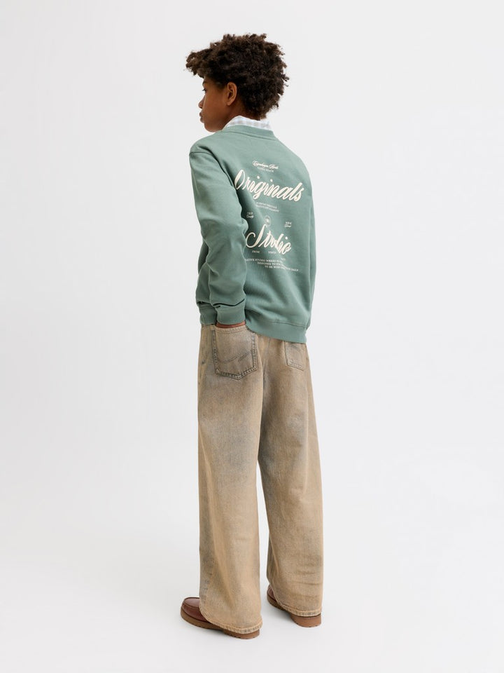 Jornorrebro Typo Back Sweat Cn Jnr - Olijf