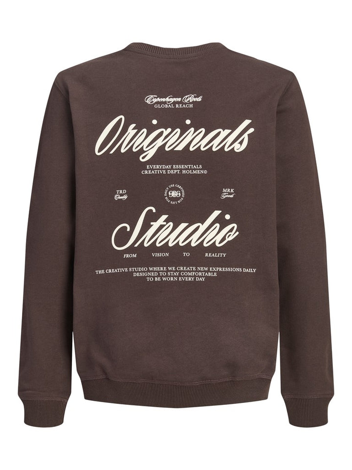 Jornorrebro Typo Back Sweat Cn Jnr - Bruin