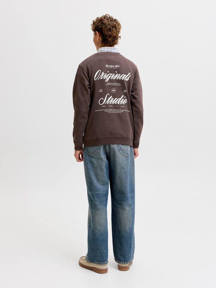 Jornorrebro Typo Back Sweat Cn Jnr - Bruin