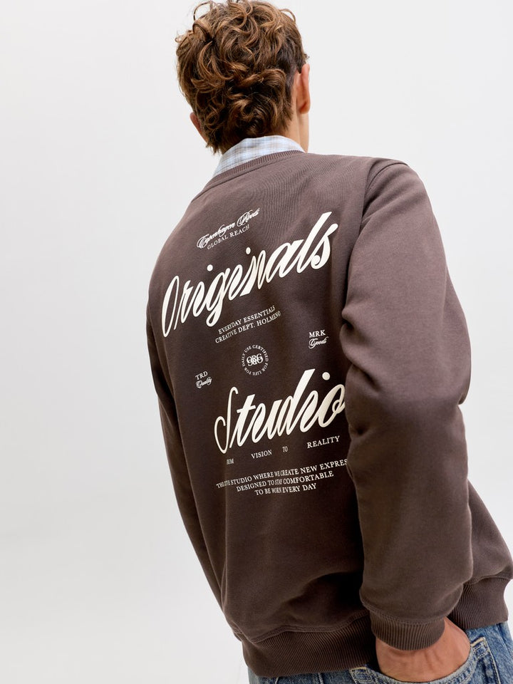 Jornorrebro Typo Back Sweat Cn Jnr - Bruin