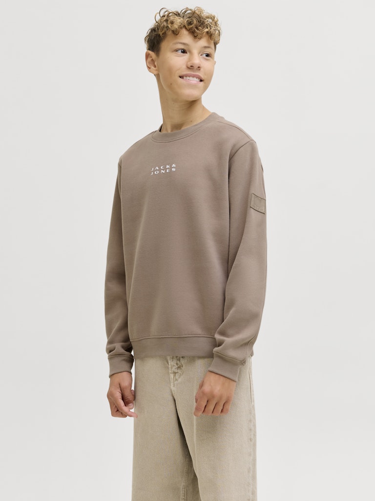 Jcopoint Sweat Badge Crew Neck Bf Jnr - Taupe