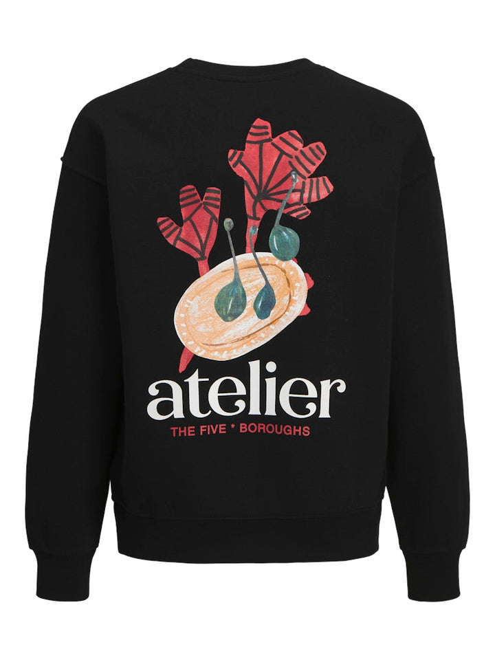 Jorbrooklyn Graphic Sweat Crew Nec Jnr - Zwart