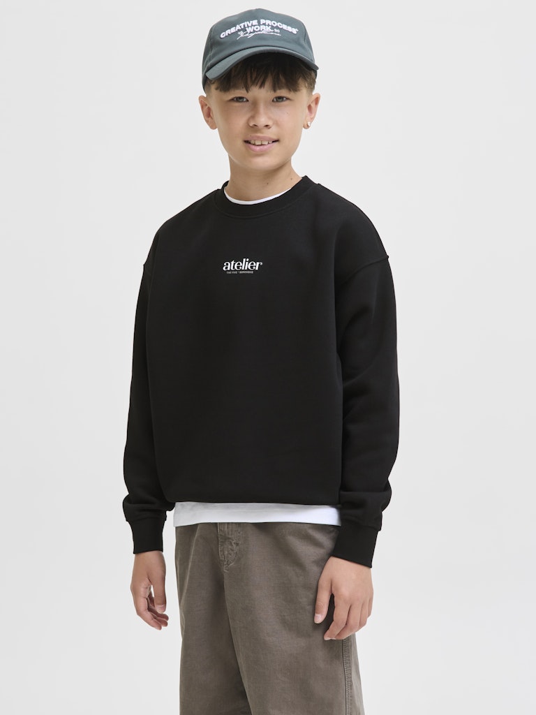 Jorbrooklyn Graphic Sweat Crew Nec Jnr - Zwart
