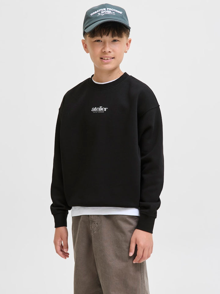 Jorbrooklyn Graphic Sweat Crew Nec Jnr - Zwart