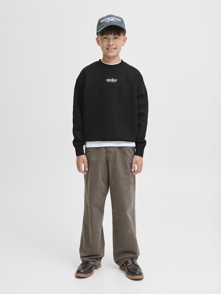 Jorbrooklyn Graphic Sweat Crew Nec Jnr - Zwart