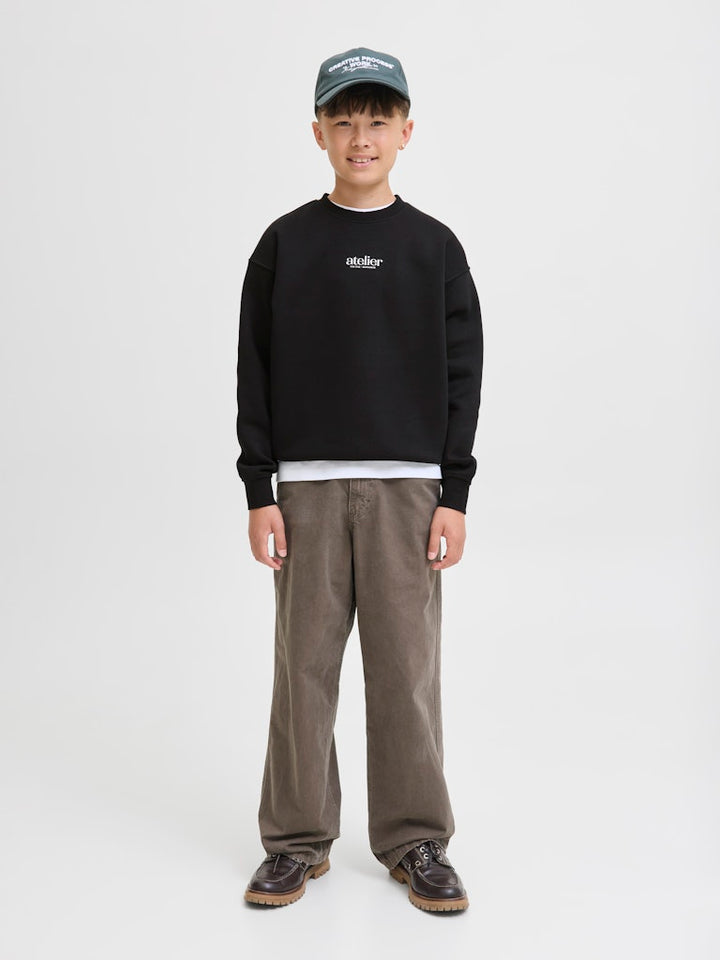 Jorbrooklyn Graphic Sweat Crew Nec Jnr - Zwart