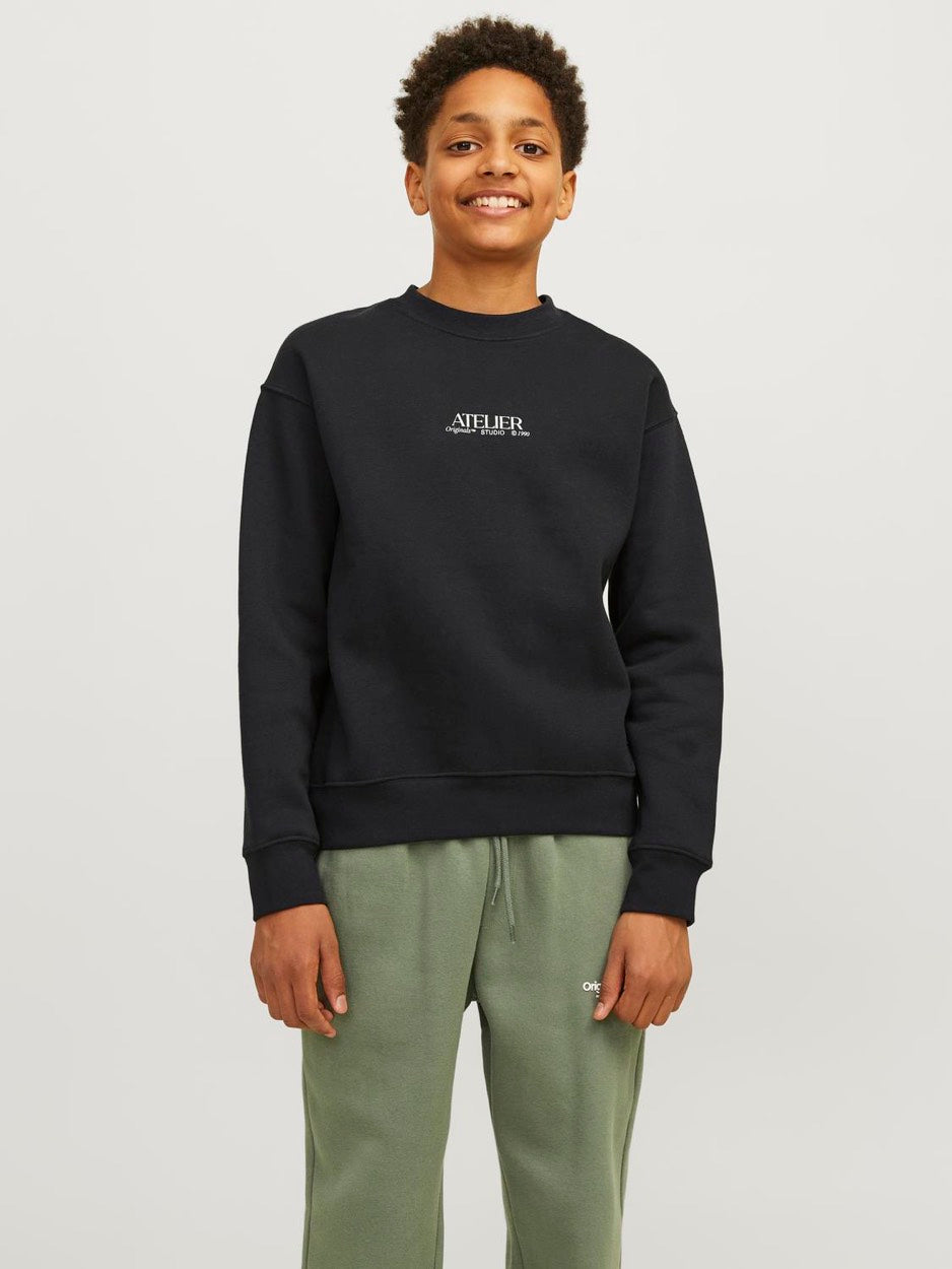 Jorbrooklyn Graphic Sweat Crew Nec - Zwart