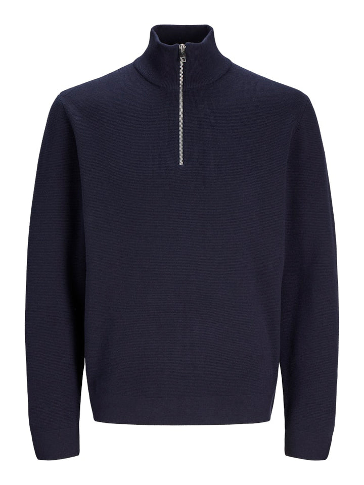 Jprblamilano Stitch Knit Half Zip - Navy