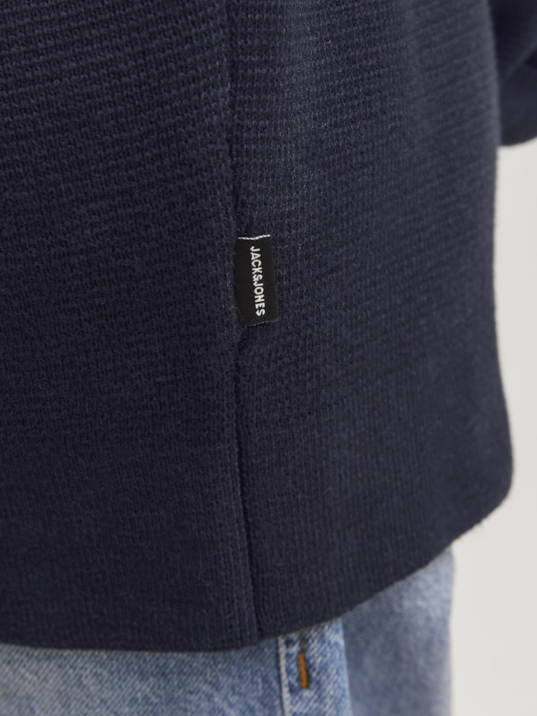Jprblamilano Stitch Knit Half Zip - Navy