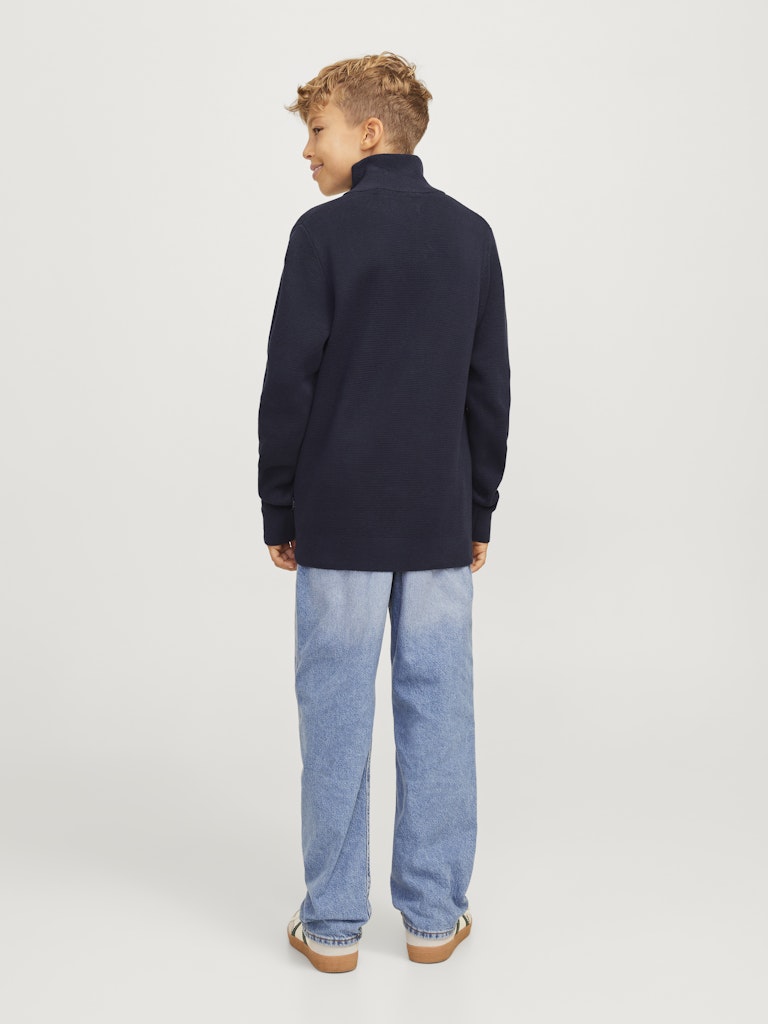 Jprblamilano Stitch Knit Half Zip - Navy