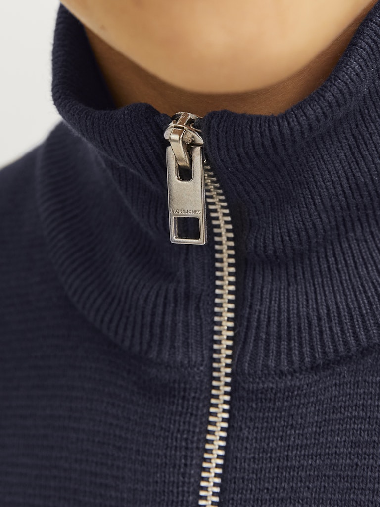 Jprblamilano Stitch Knit Half Zip - Navy