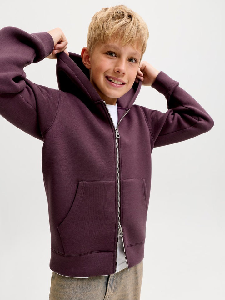 Jcolegacy Sweat Scuba Zip Hood Sn Jnr - Bordeaux
