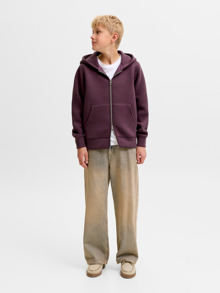 Jcolegacy Sweat Scuba Zip Hood Sn Jnr - Bordeaux