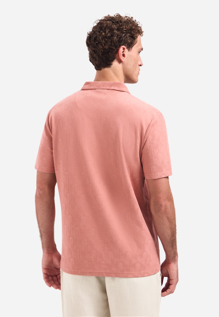 Polo Short Sleeve Jacquard - Steenrood