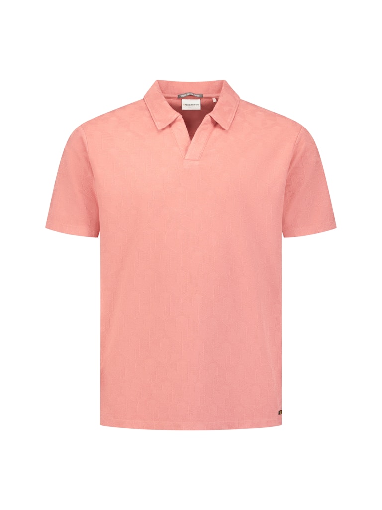 Polo Short Sleeve Jacquard - Steenrood