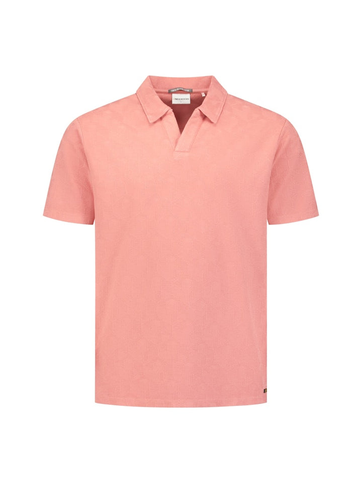 Polo Short Sleeve Jacquard - Steenrood