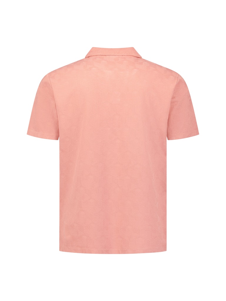 Polo Short Sleeve Jacquard - Steenrood