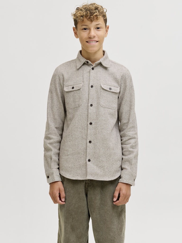 Jprrayle Melange Solid L/s Overshi Jnr - Bruin Dessin