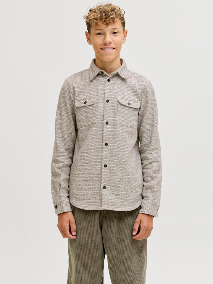 Jprrayle Melange Solid L/s Overshi Jnr - Bruin Dessin