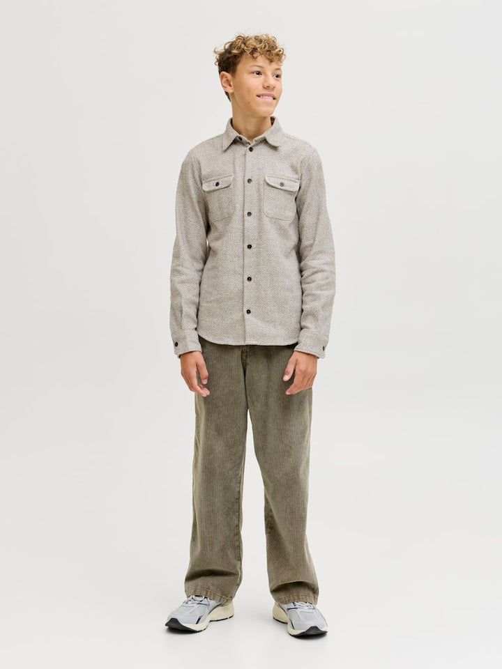 Jprrayle Melange Solid L/s Overshi Jnr - Bruin Dessin