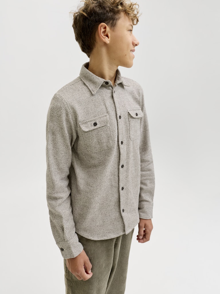 Jprrayle Melange Solid L/s Overshi Jnr - Bruin Dessin