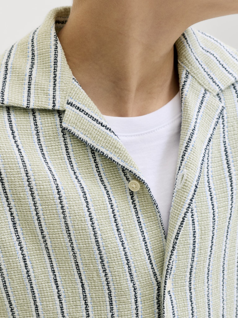 Jorcoba Stripe Resort Shirt Ss Sn Jnr - Groen Dessin