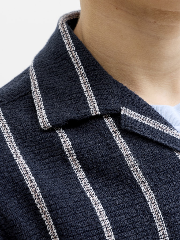 Jorcoba Stripe Resort Shirt Ss Sn Jnr - Blauw Dessin