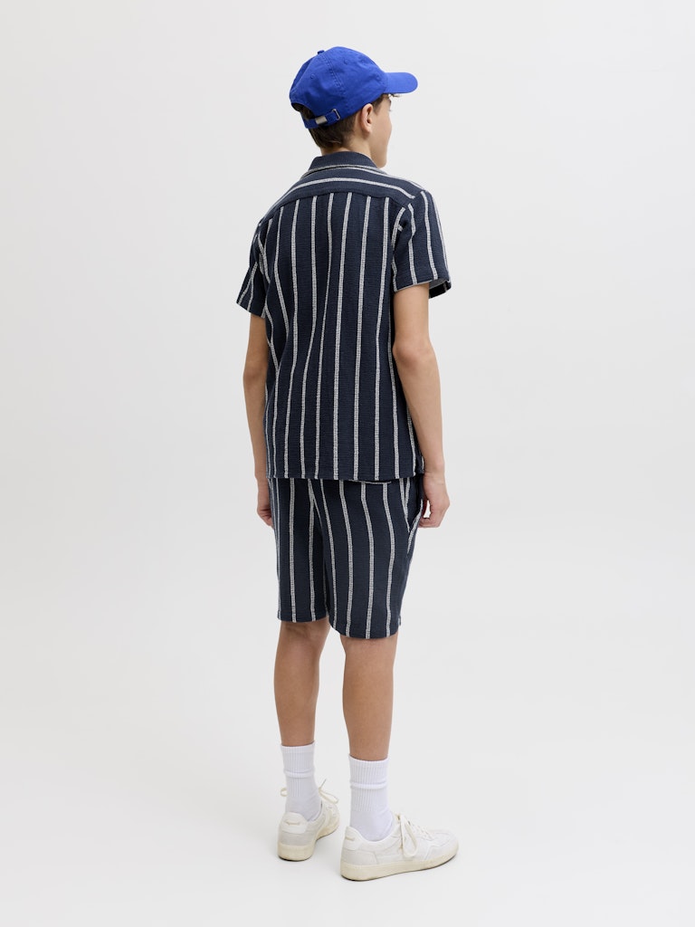 Jorcoba Stripe Resort Shirt Ss Sn Jnr - Blauw Dessin