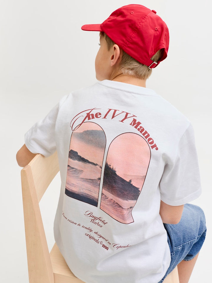 Jormontauk Photo Back Tee Ss Cn Jnr - Wit