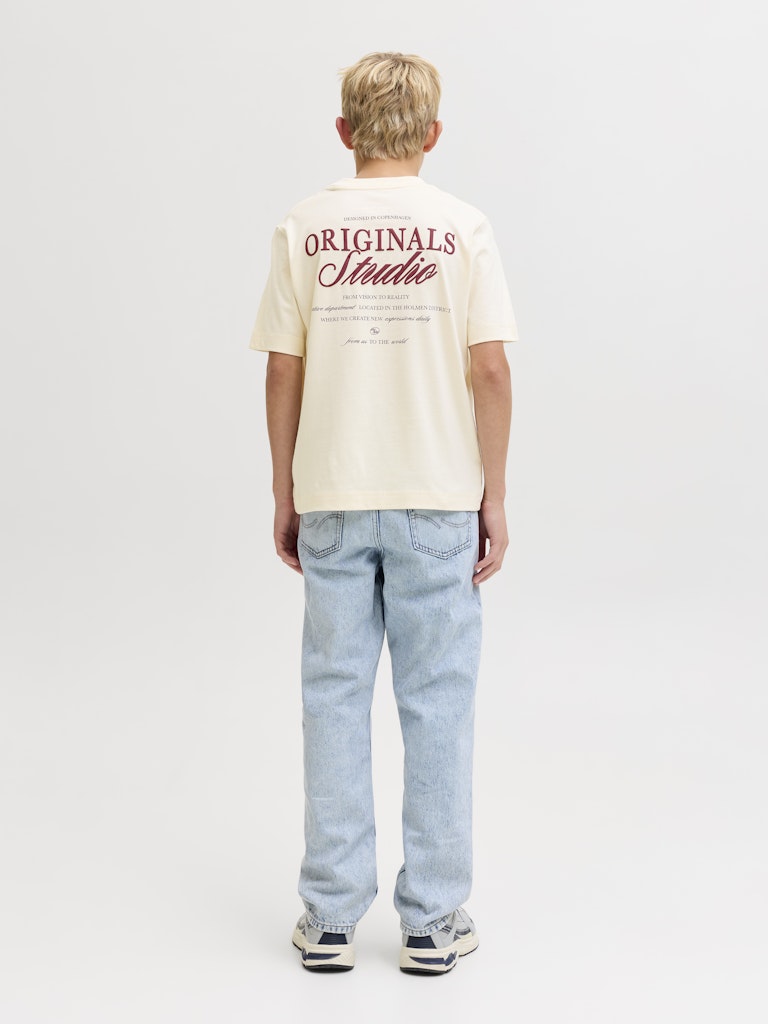 Jornorrebro Typo Tee Ss Crew Neck Sn Jnr - Ecru