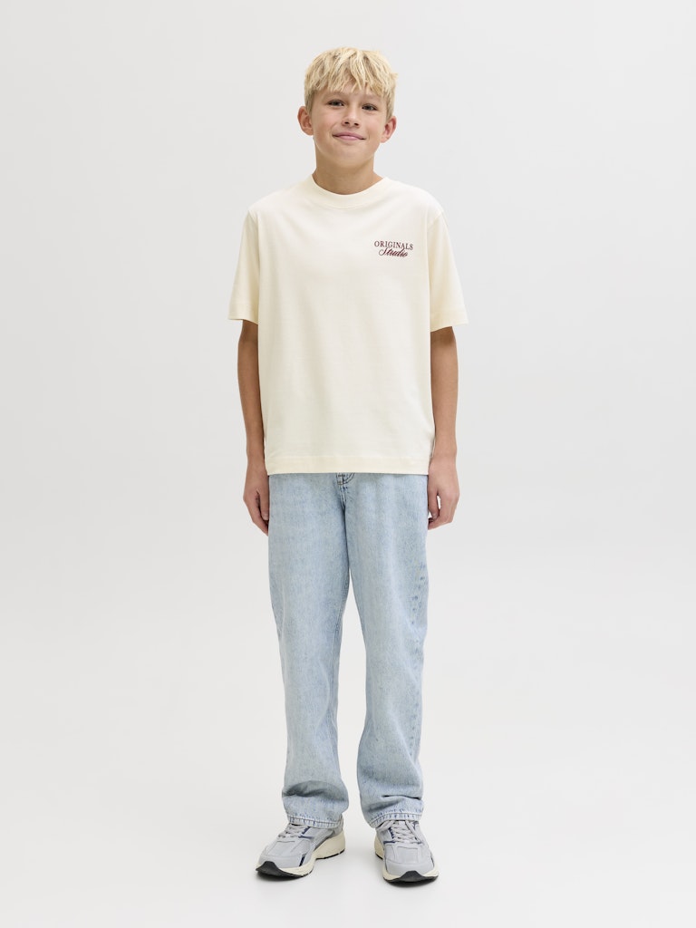 Jornorrebro Typo Tee Ss Crew Neck Sn Jnr - Ecru