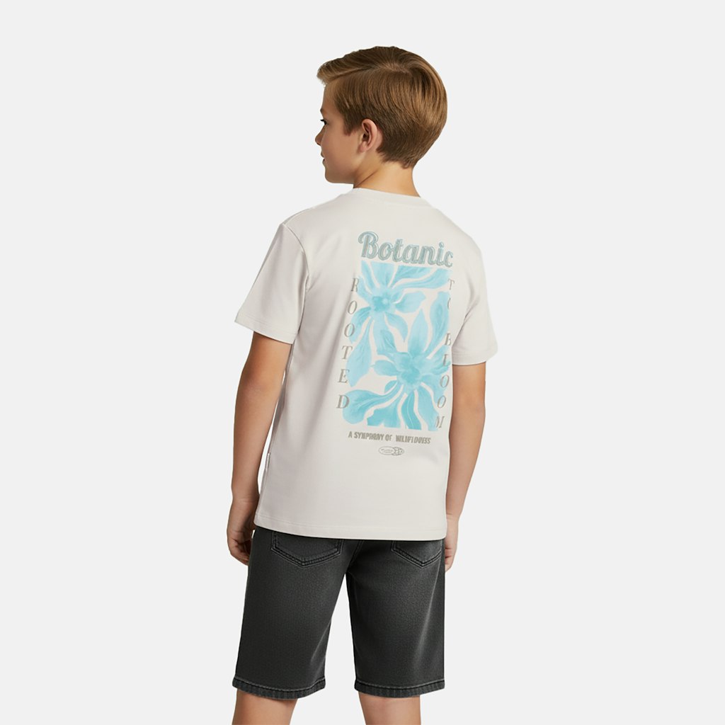 Kids Pluyo Ts Backprint Navy - Beige