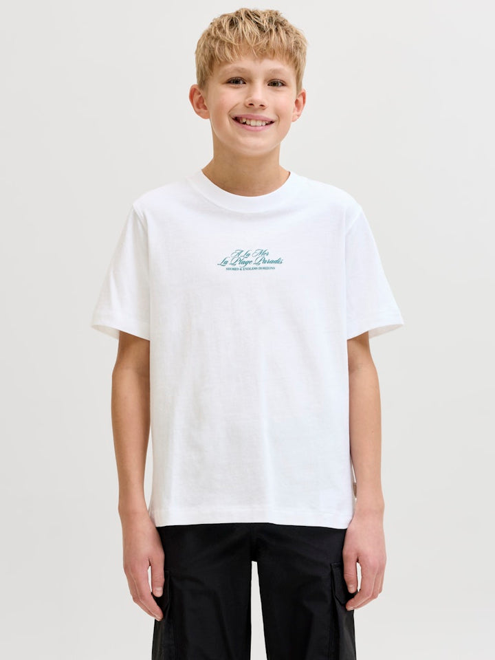 Jorcassis Photo Back Tee Ss Cn Jnr - Wit Dessin