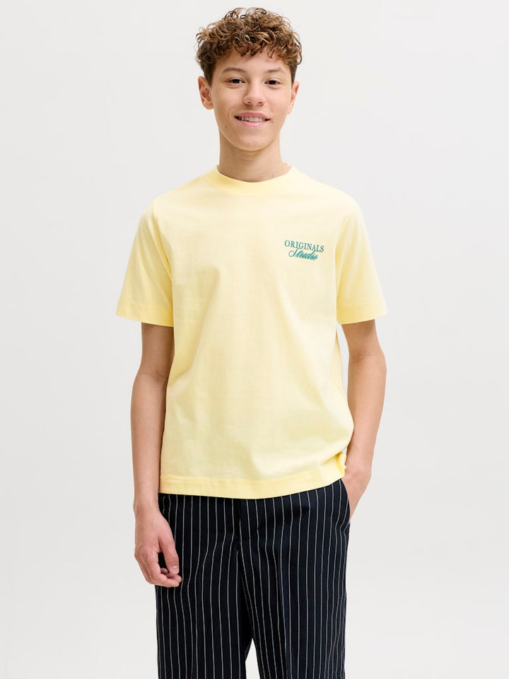 Jornorrebro Typo Tee Ss Crew Neck Sn Jnr - Licht Geel