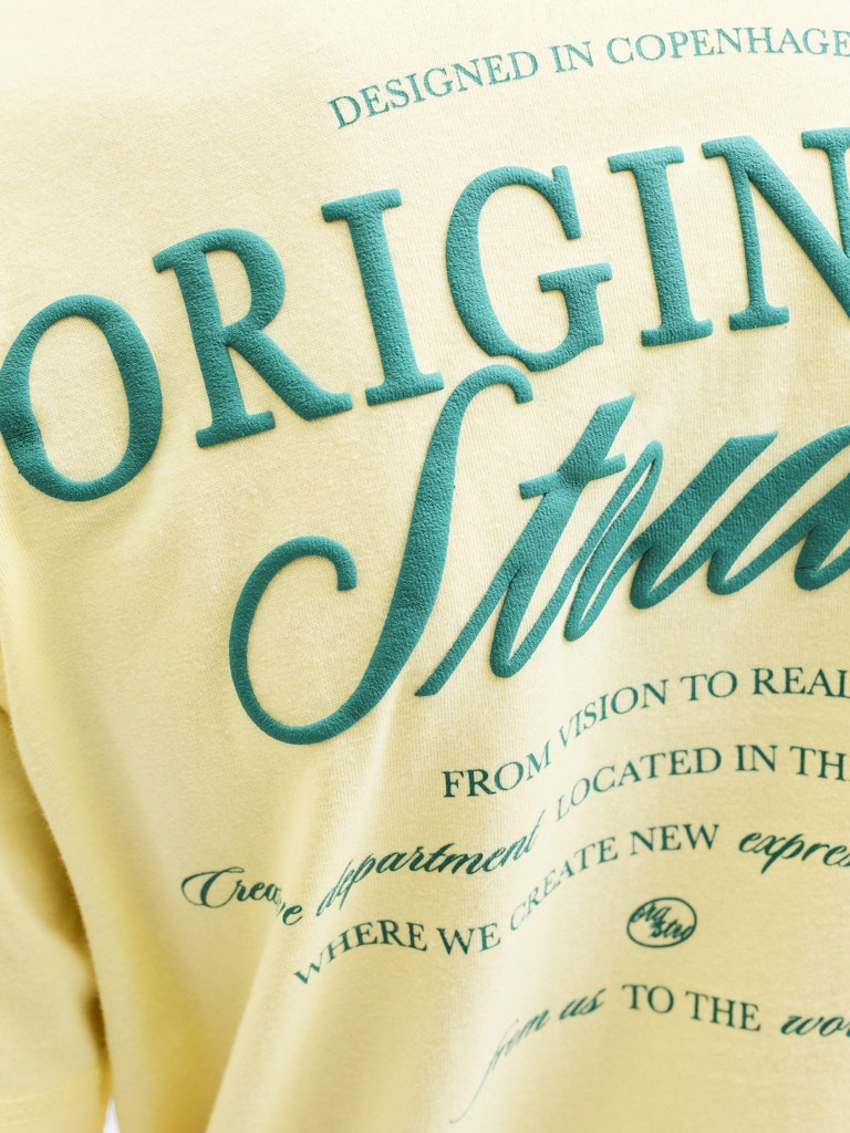 Jornorrebro Typo Tee Ss Crew Neck Sn Jnr - Licht Geel