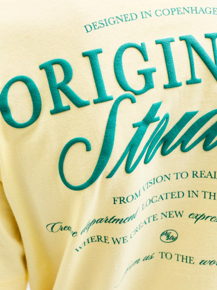 Jornorrebro Typo Tee Ss Crew Neck Sn Jnr - Licht Geel