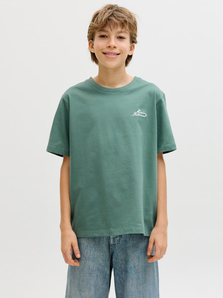 Jcodust Script Back Tee Ss Cn Jnr - Esmerald