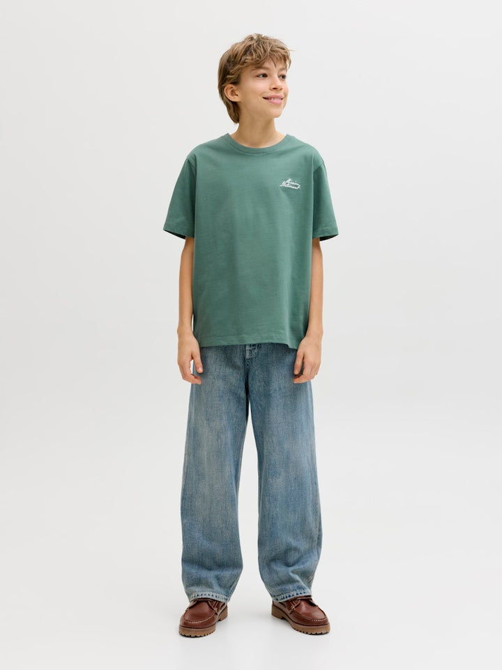 Jcodust Script Back Tee Ss Cn Jnr - Esmerald