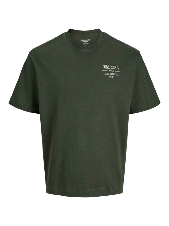 Jjeurban Edge Studio Tee Ss O-neck Jnr - Donkergroen