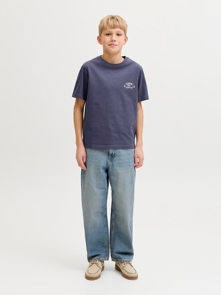 Jormontauk Photo Back Tee Ss Cn Jnr - Rafblauw