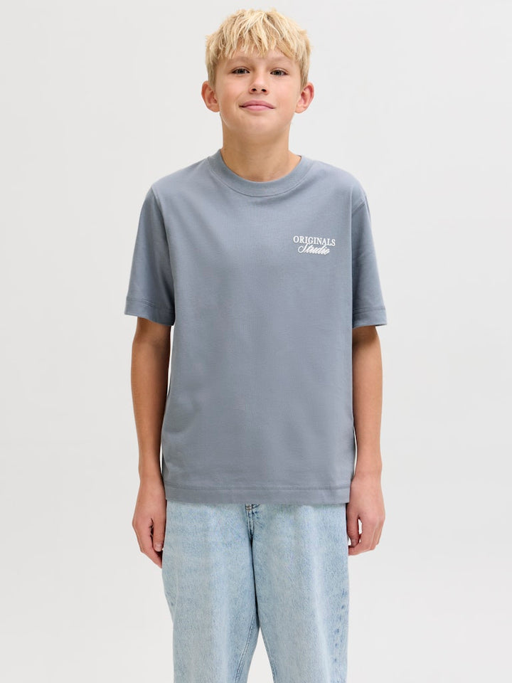Jornorrebro Typo Tee Ss Crew Neck Sn Jnr - Rafblauw