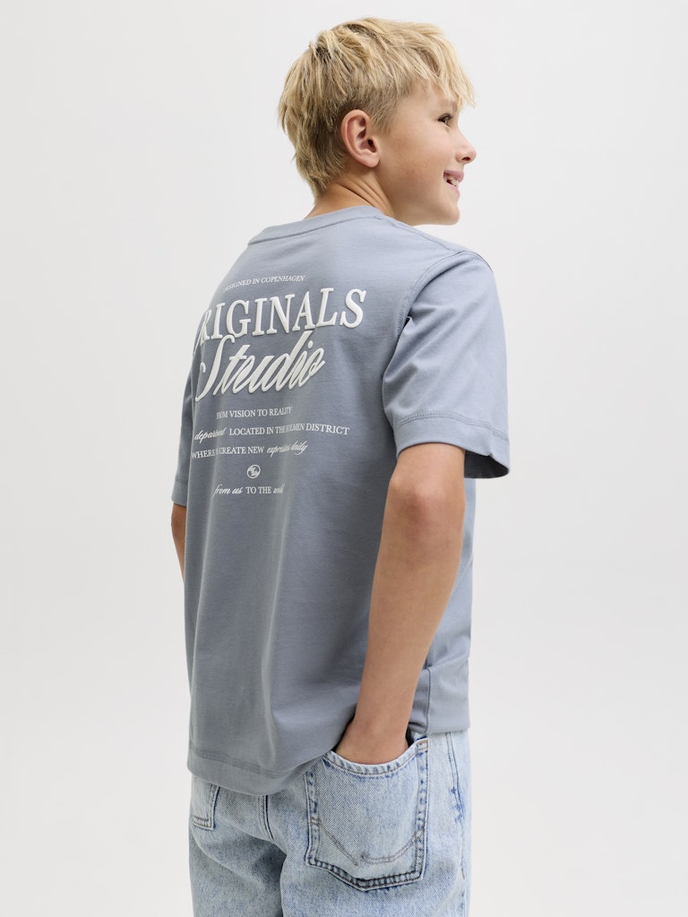 Jornorrebro Typo Tee Ss Crew Neck Sn Jnr - Rafblauw