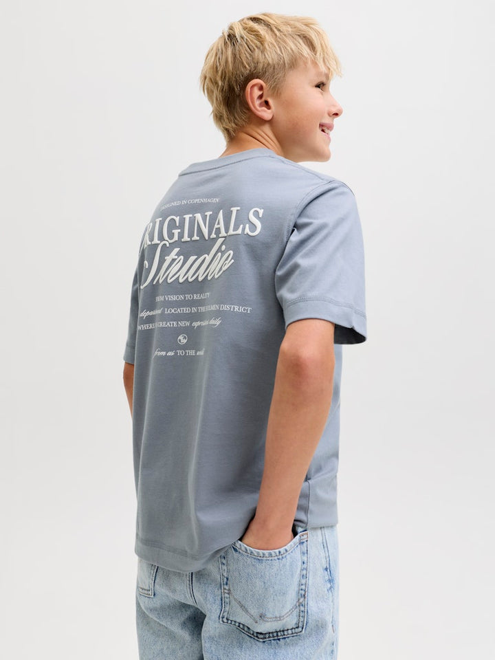 Jornorrebro Typo Tee Ss Crew Neck Sn Jnr - Rafblauw