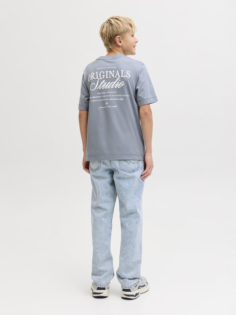 Jornorrebro Typo Tee Ss Crew Neck Sn Jnr - Rafblauw