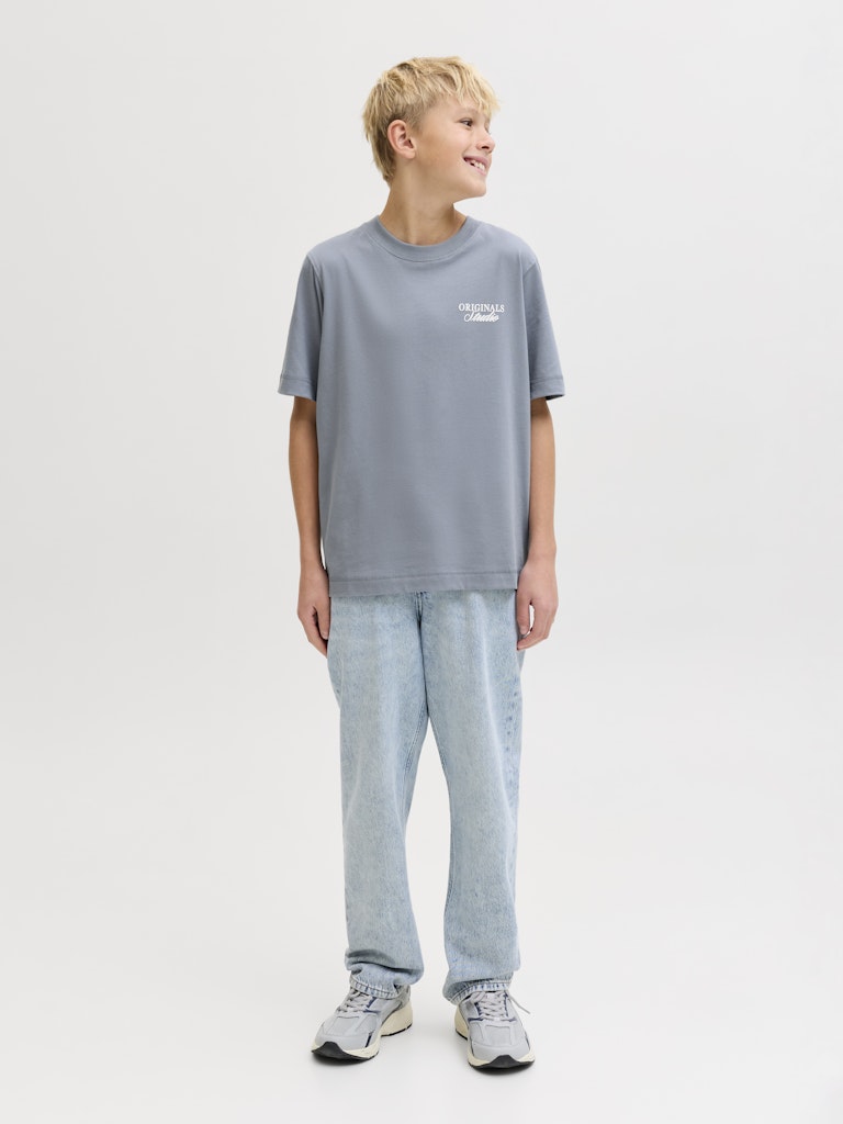 Jornorrebro Typo Tee Ss Crew Neck Sn Jnr - Rafblauw