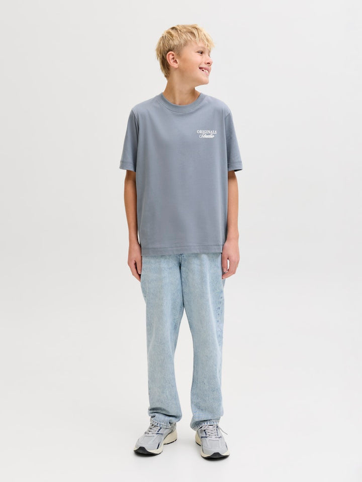 Jornorrebro Typo Tee Ss Crew Neck Sn Jnr - Rafblauw