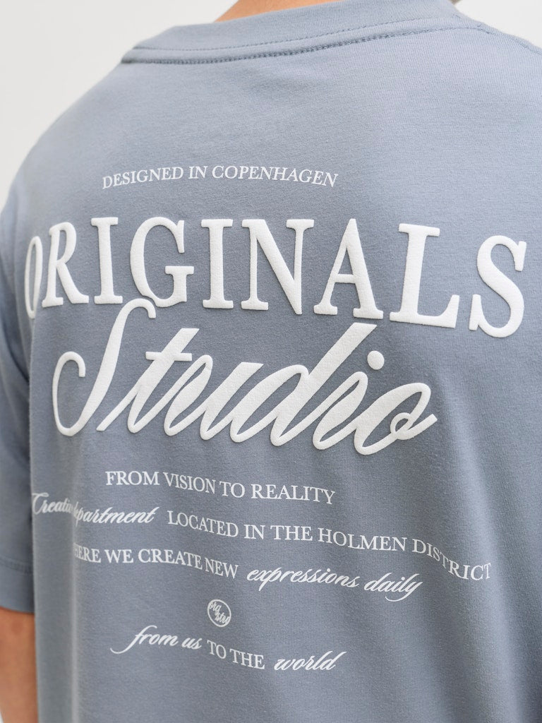 Jornorrebro Typo Tee Ss Crew Neck Sn Jnr - Rafblauw