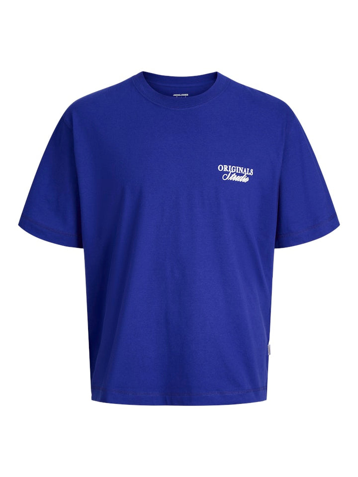 Jornorrebro Typo Tee Ss Crew Neck Sn Jnr - Kobalt